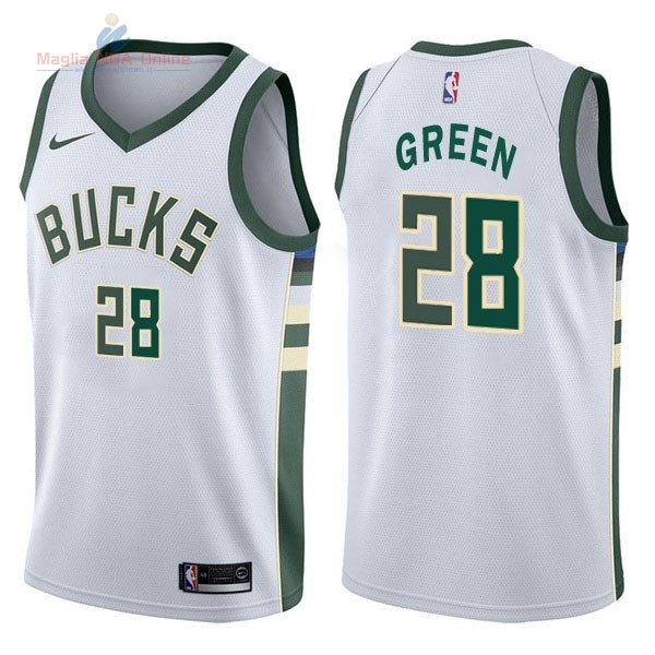 Acquista Maglia NBA Nike Milwaukee Bucks #28 Gerald Green Bianco Association