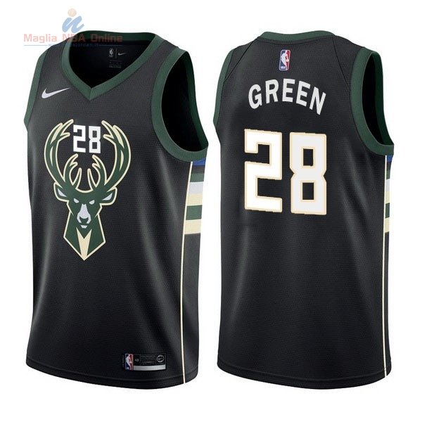 Acquista Maglia NBA Nike Milwaukee Bucks #28 Gerald Green Nero Statement