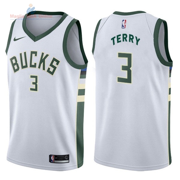 Acquista Maglia NBA Nike Milwaukee Bucks #3 Jason Terry Bianco Association