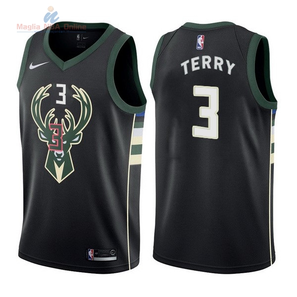 Acquista Maglia NBA Nike Milwaukee Bucks #3 Jason Terry Nero Statement