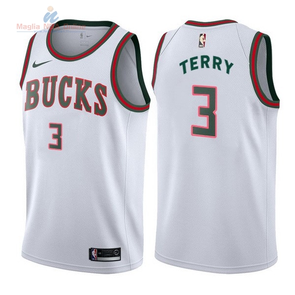 Acquista Maglia NBA Nike Milwaukee Bucks #3 Jason Terry Retro Bianco