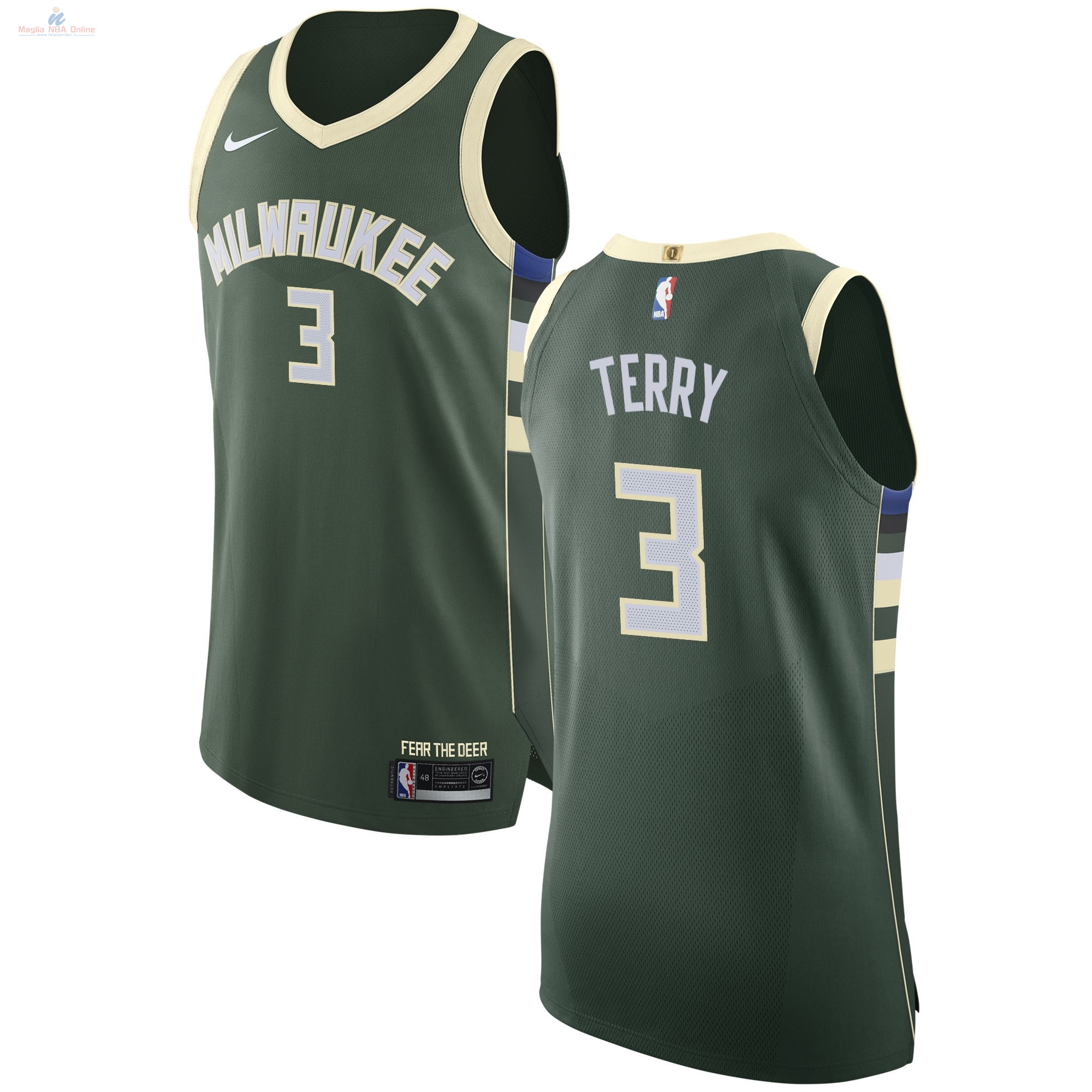 Acquista Maglia NBA Nike Milwaukee Bucks #3 Jason Terry Verde Icon