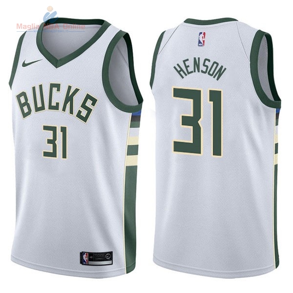Acquista Maglia NBA Nike Milwaukee Bucks #31 John Henson Bianco Association