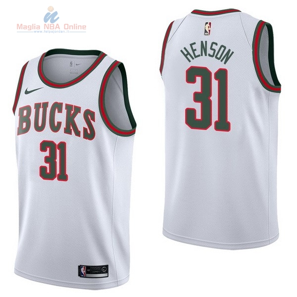 Acquista Maglia NBA Nike Milwaukee Bucks #31 John Henson Retro Bianco