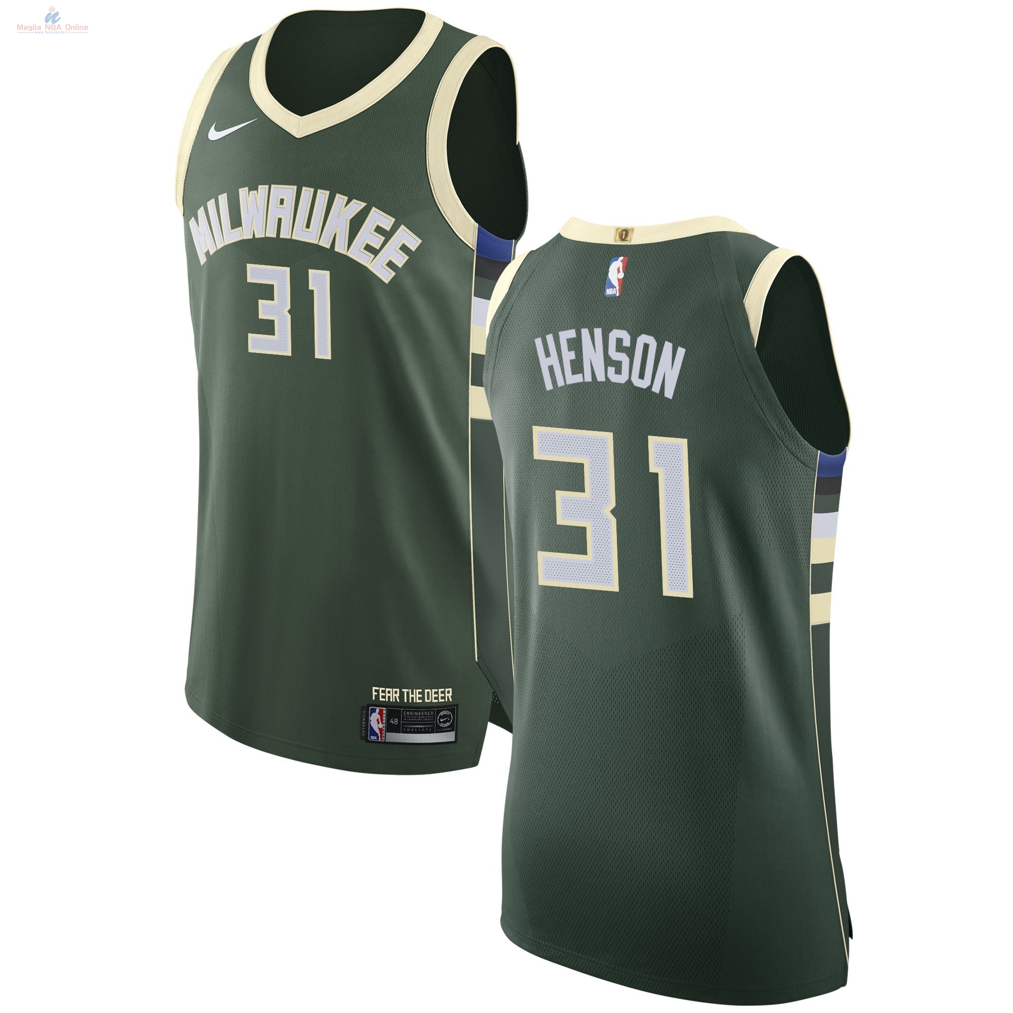Acquista Maglia NBA Nike Milwaukee Bucks #31 John Henson Verde Icon