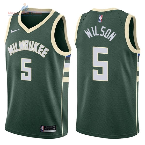 Acquista Maglia NBA Nike Milwaukee Bucks #5 D.J. Wilson Verde Icon