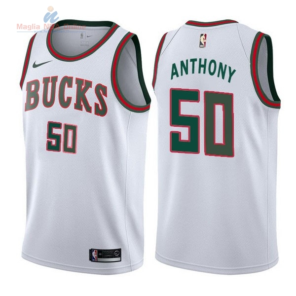 Acquista Maglia NBA Nike Milwaukee Bucks #50 Joel Anthony Retro Bianco