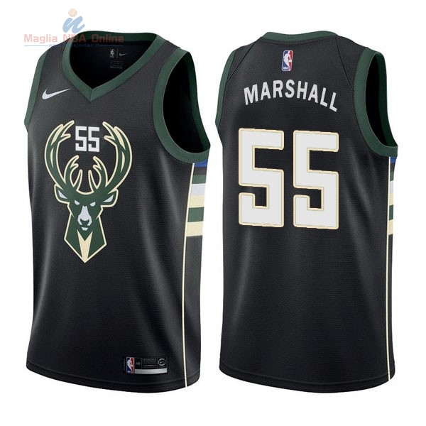 Acquista Maglia NBA Nike Milwaukee Bucks #55 Kendall Marshall Nero Statement