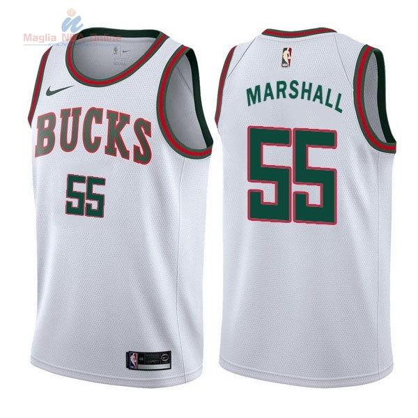 Acquista Maglia NBA Nike Milwaukee Bucks #55 Kendall Marshall Retro Bianco
