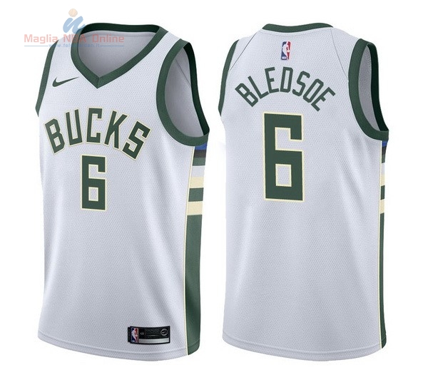 Acquista Maglia NBA Nike Milwaukee Bucks #6 Eric Bledsoe Bianco Association
