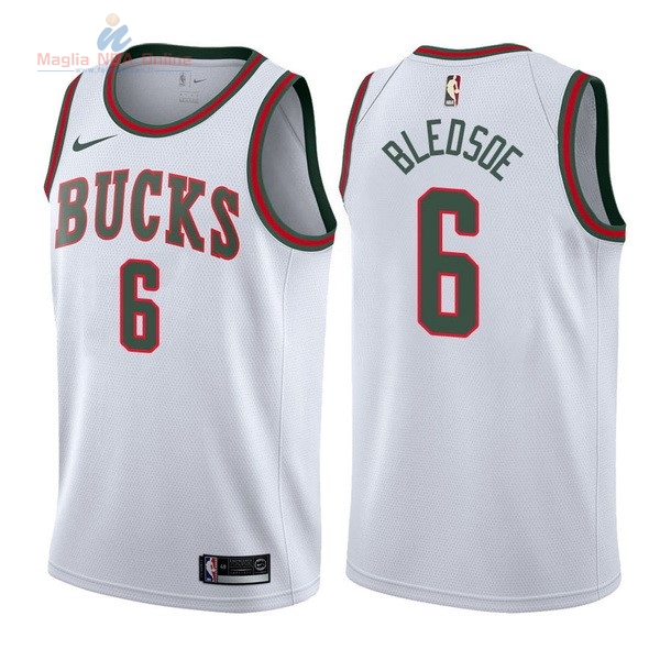Acquista Maglia NBA Nike Milwaukee Bucks #6 Eric Bledsoe Retro Bianco