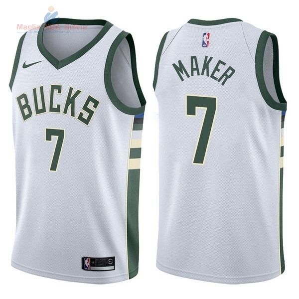 Acquista Maglia NBA Nike Milwaukee Bucks #7 Thon Maker Bianco Association