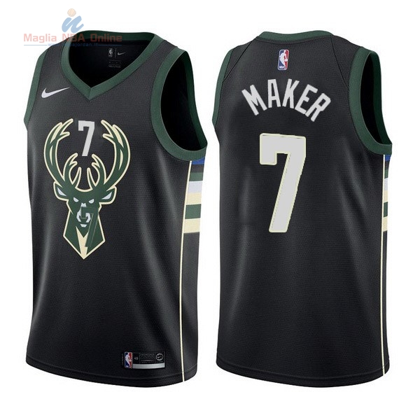 Acquista Maglia NBA Nike Milwaukee Bucks #7 Thon Maker Nero Statement