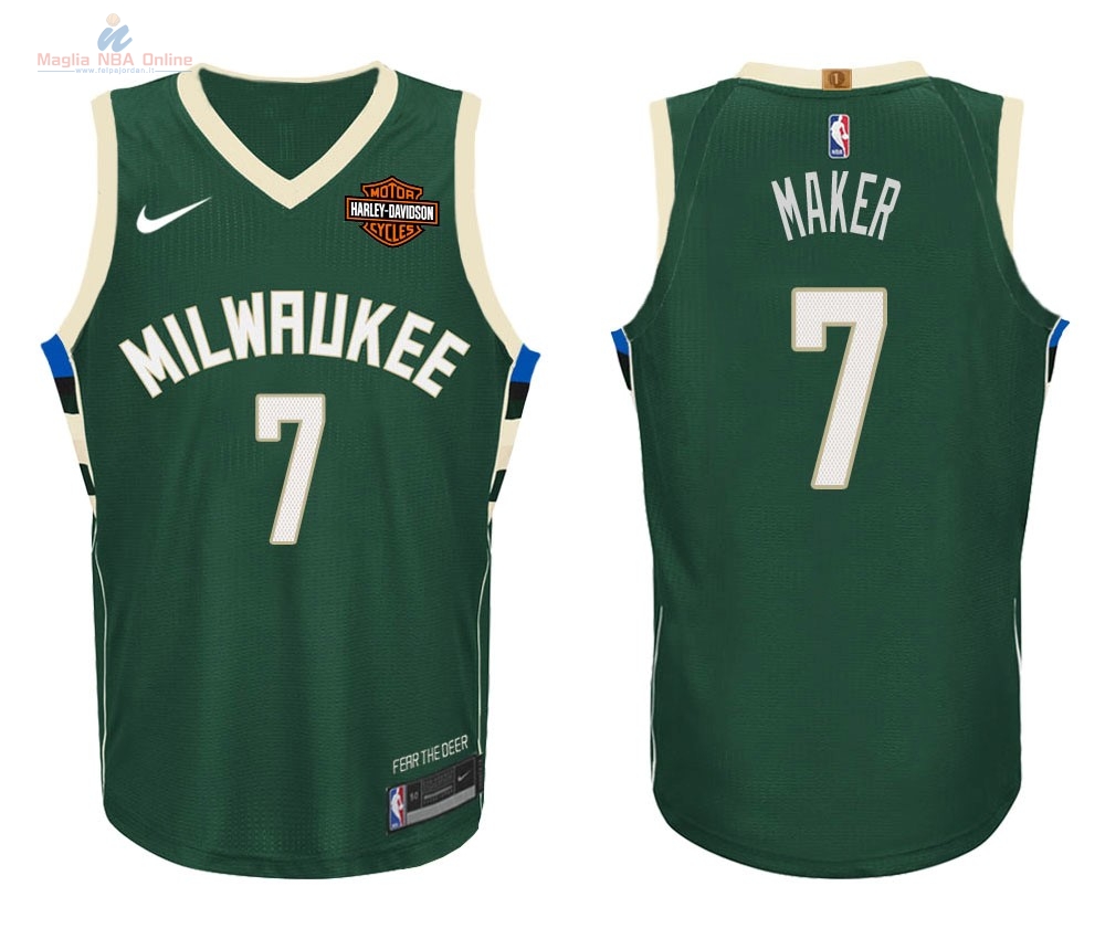 Acquista Maglia NBA Nike Milwaukee Bucks #7 Thon Maker Verde