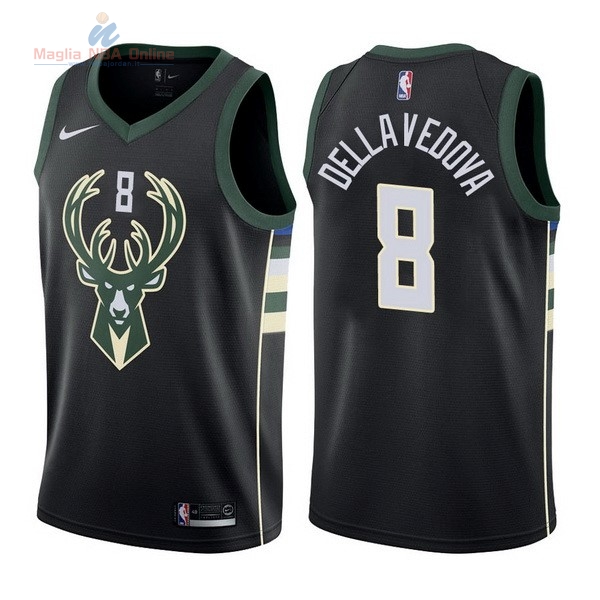Acquista Maglia NBA Nike Milwaukee Bucks #8 Matthew Dellavedova Nero Statement