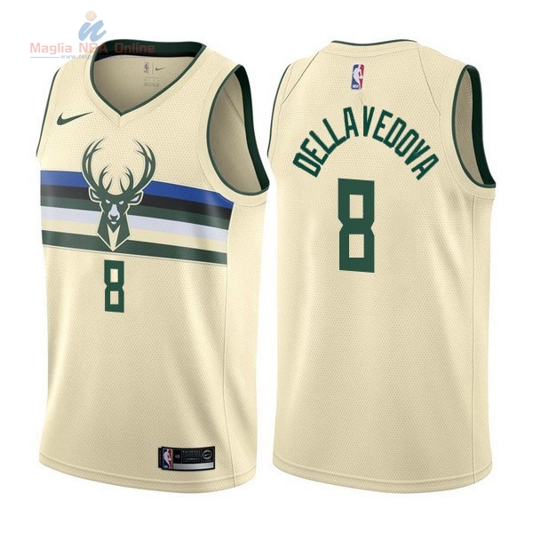 Acquista Maglia NBA Nike Milwaukee Bucks #8 Matthew Dellavedova Nike Crema Città