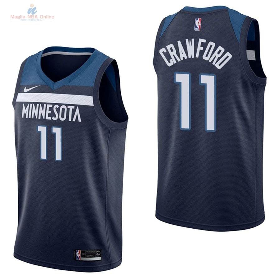 Acquista Maglia NBA Nike Minnesota Timberwolves #11 Jamal Crawford Marino Icon