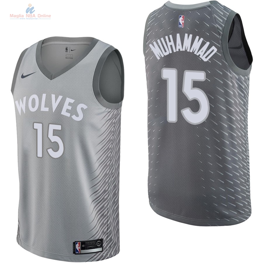 Acquista Maglia NBA Nike Minnesota Timberwolves #15 Shabazz Muhammad Nike Grigio Città