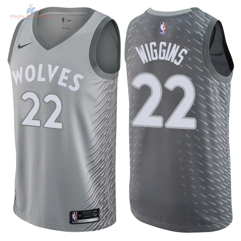 Acquista Maglia NBA Nike Minnesota Timberwolves #22 Andrew Wiggins Nike Grigio Città