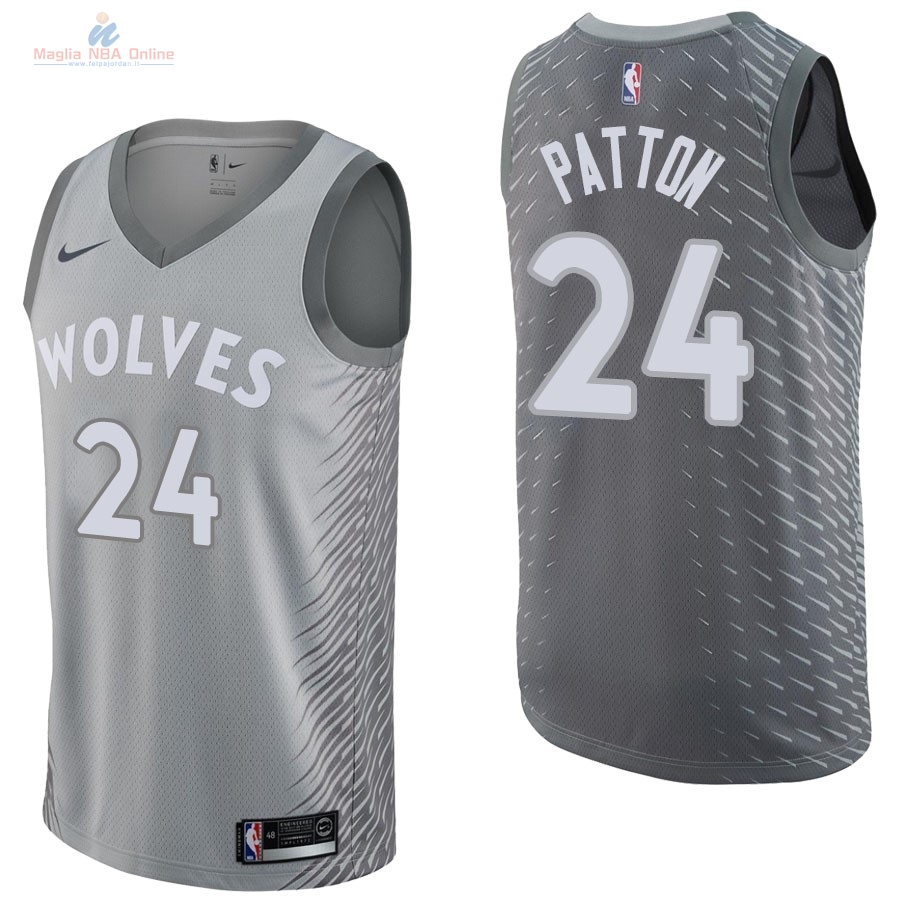 Acquista Maglia NBA Nike Minnesota Timberwolves #24 Justin Patton Nike Grigio Città