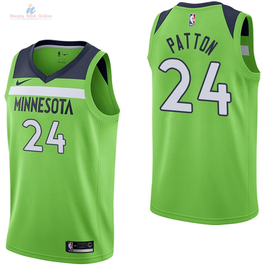 Acquista Maglia NBA Nike Minnesota Timberwolves #24 Justin Patton Verde Statement