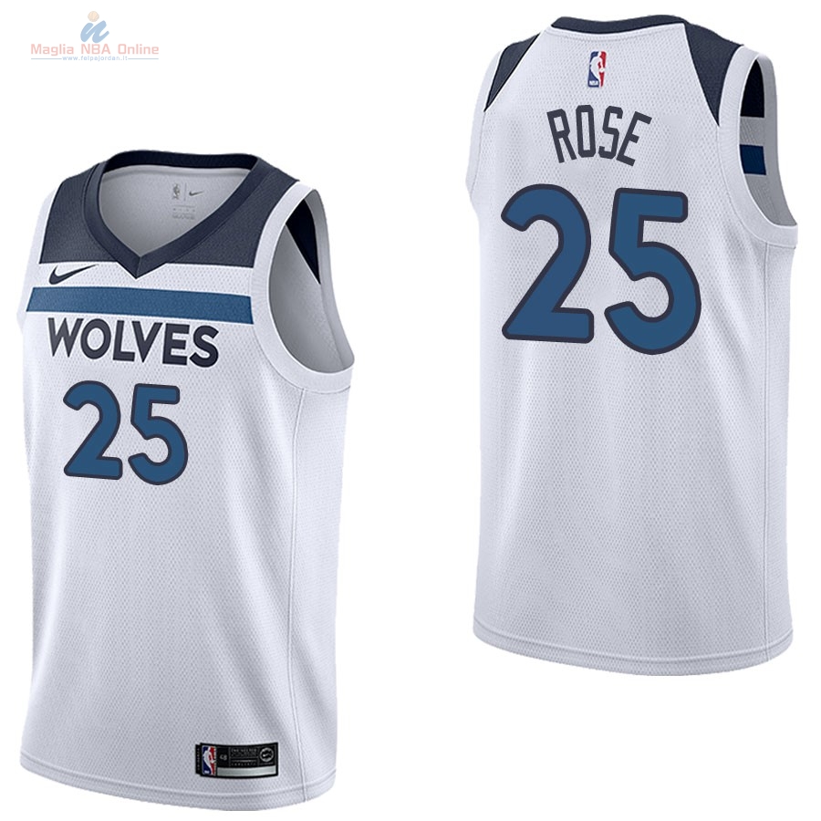 Acquista Maglia NBA Nike Minnesota Timberwolves #25 Derrick Rose Bianco Association