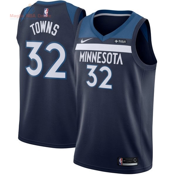 Acquista Maglia NBA Nike Minnesota Timberwolves #32 Karl Anthony Towns Marino