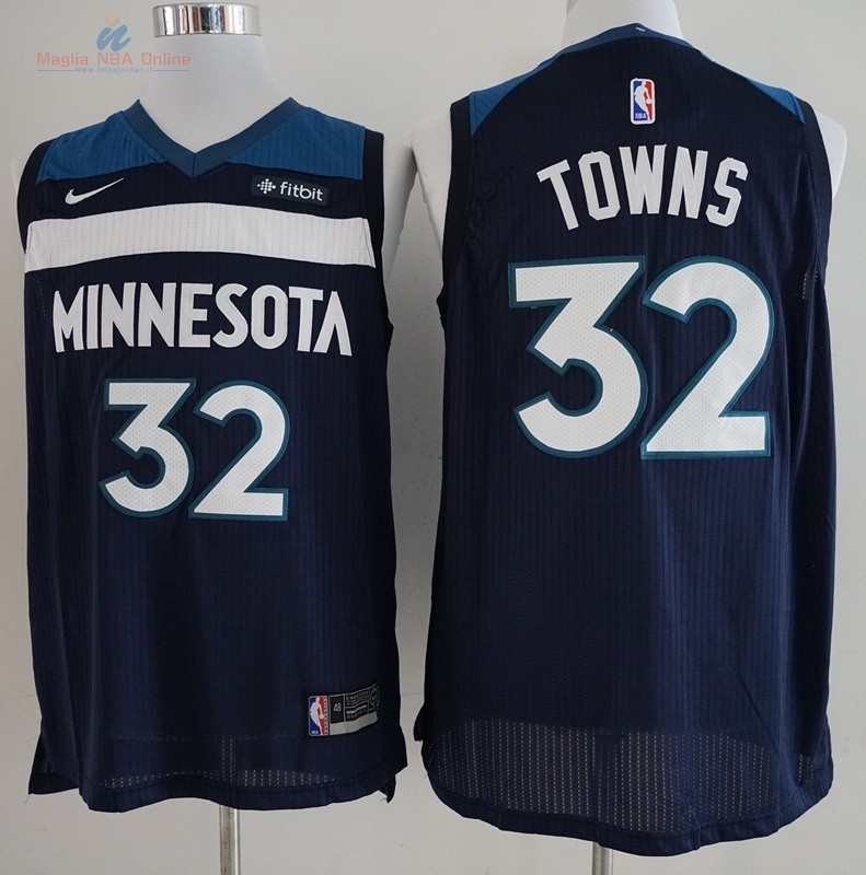 Acquista Maglia NBA Nike Minnesota Timberwolves #32 Karl Anthony Towns Marino