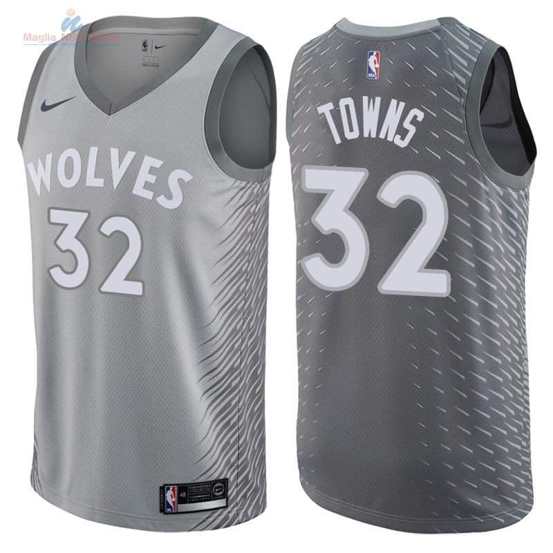 Acquista Maglia NBA Nike Minnesota Timberwolves #32 Karl Anthony Towns Nike Grigio Città