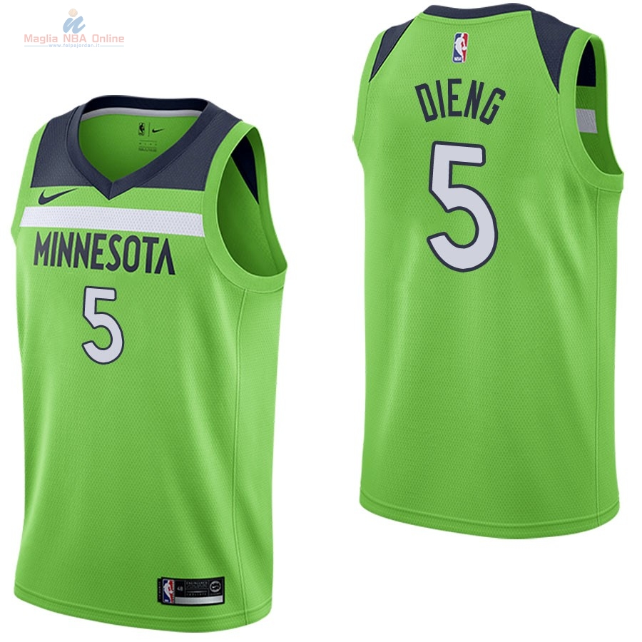 Acquista Maglia NBA Nike Minnesota Timberwolves #5 Gorgui Dieng Verde Statement