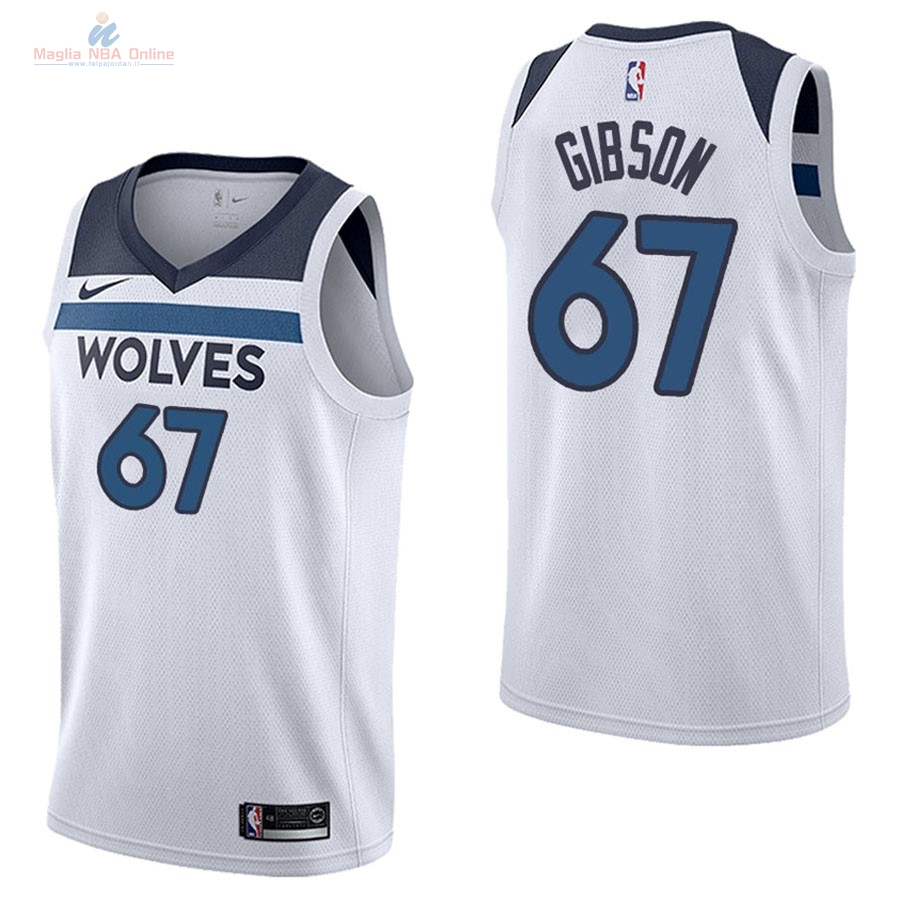 Acquista Maglia NBA Nike Minnesota Timberwolves #67 Taj Gibson Bianco Association