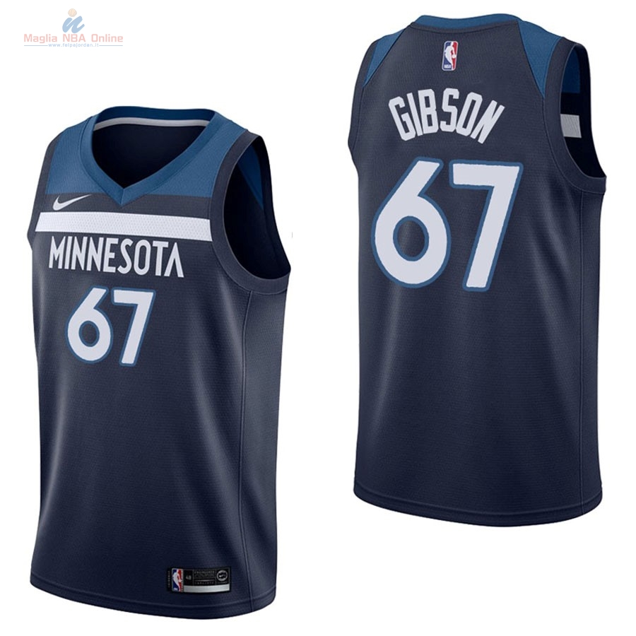 Acquista Maglia NBA Nike Minnesota Timberwolves #67 Taj Gibson Marino Icon