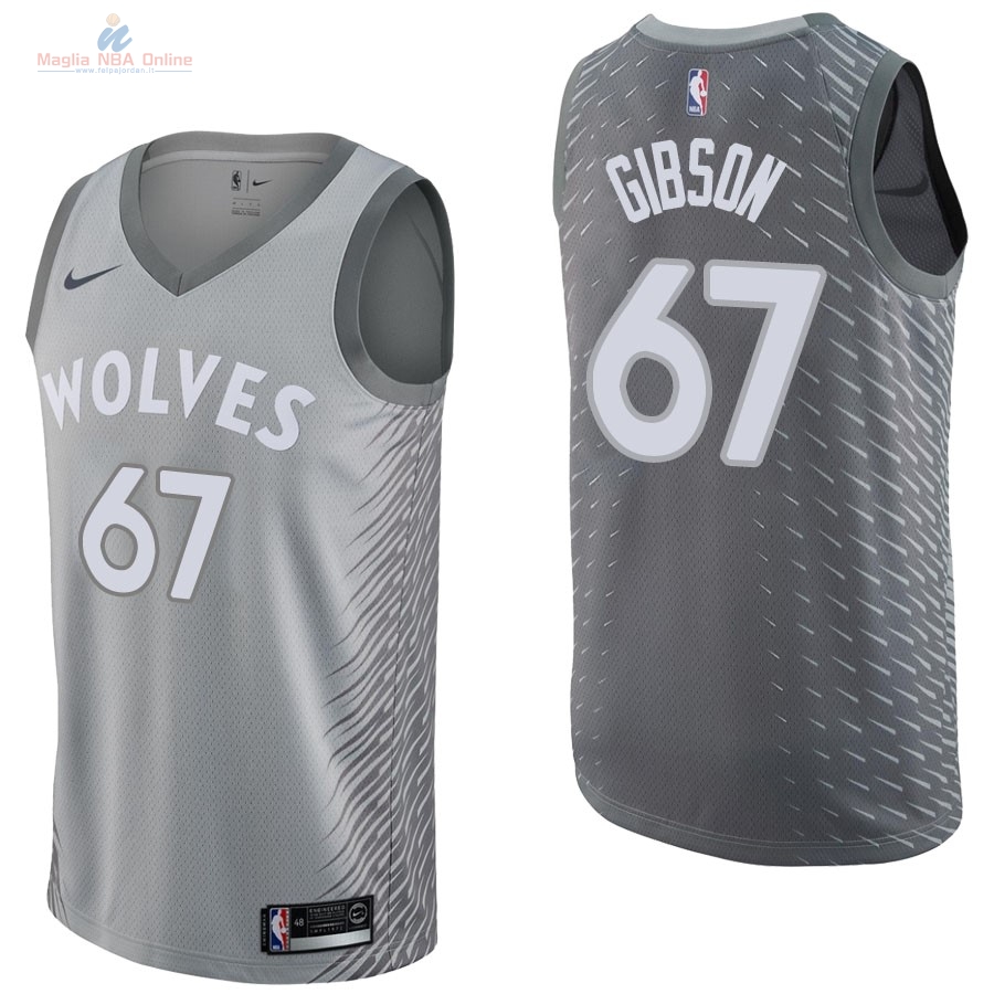 Acquista Maglia NBA Nike Minnesota Timberwolves #67 Taj Gibson Nike Grigio Città