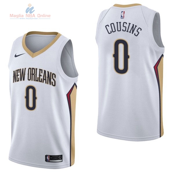 Acquista Maglia NBA Nike New Orleans Pelicans #0 DeMarcus Cousins Bianco Association