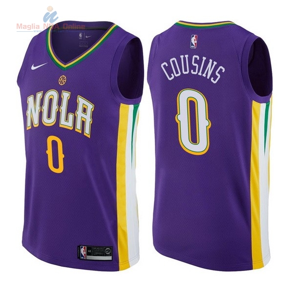 Acquista Maglia NBA Nike New Orleans Pelicans #0 DeMarcus Cousins Nike Porpora Città