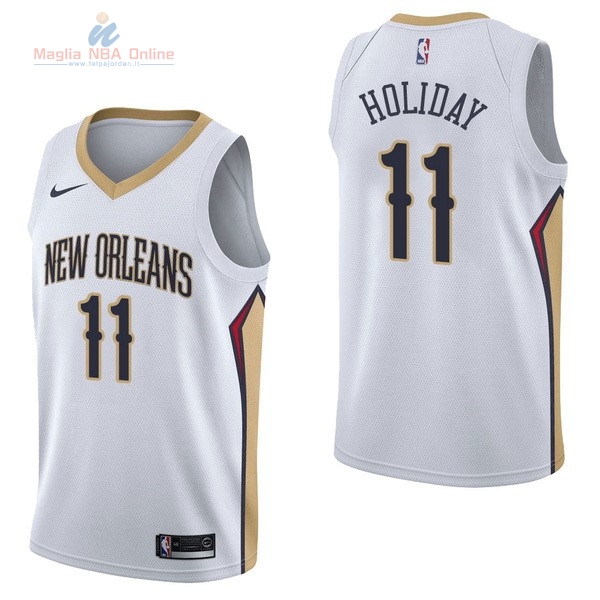 Acquista Maglia NBA Nike New Orleans Pelicans #11 Jrue Holiday Bianco Association