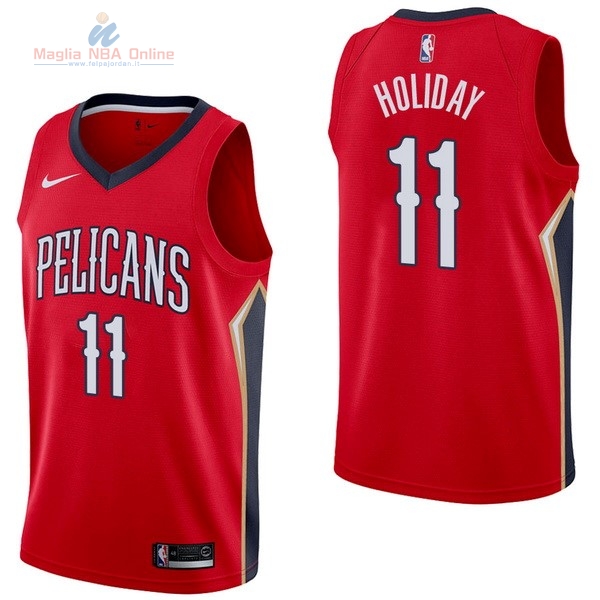 Acquista Maglia NBA Nike New Orleans Pelicans #11 Jrue Holiday Rosso Statement