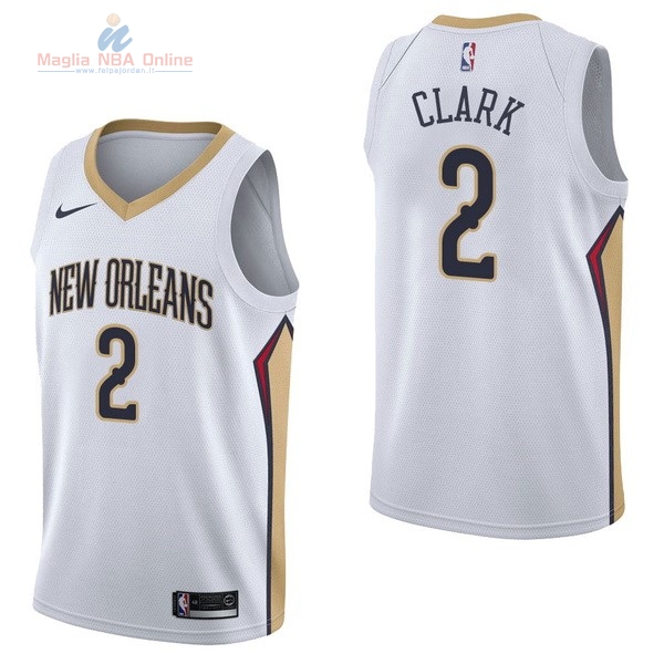 Acquista Maglia NBA Nike New Orleans Pelicans #2 Ian Clark Bianco Association