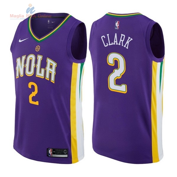 Acquista Maglia NBA Nike New Orleans Pelicans #2 Ian Clark Nike Porpora Città