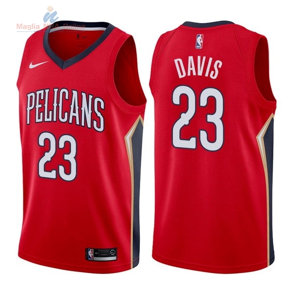 Acquista Maglia NBA Nike New Orleans Pelicans #23 Anthony Davis Rosso Statement