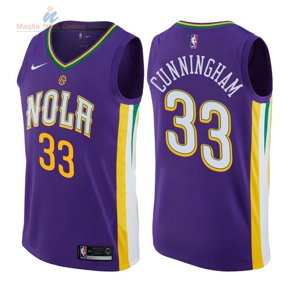 Acquista Maglia NBA Nike New Orleans Pelicans #33 Dante Cunningham Nike Porpora Città