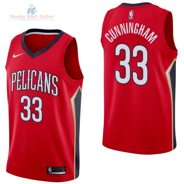 Acquista Maglia NBA Nike New Orleans Pelicans #33 Dante Cunningham Rosso Statement