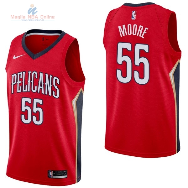 Acquista Maglia NBA Nike New Orleans Pelicans #55 E'Twaun Moore Rosso Statement