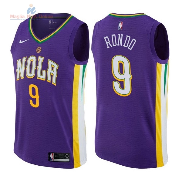 Acquista Maglia NBA Nike New Orleans Pelicans #9 Rajon Rondo Nike Porpora Città