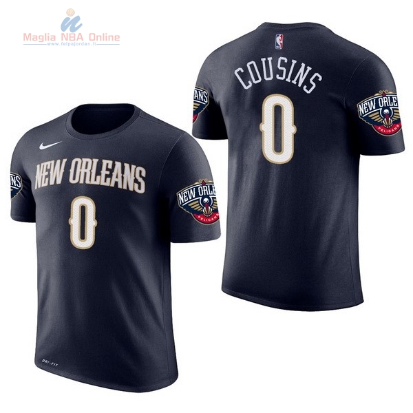 Acquista Maglia NBA Nike New Orleans Pelicans Manica Corta #0 DeMarcus Cousins Marino