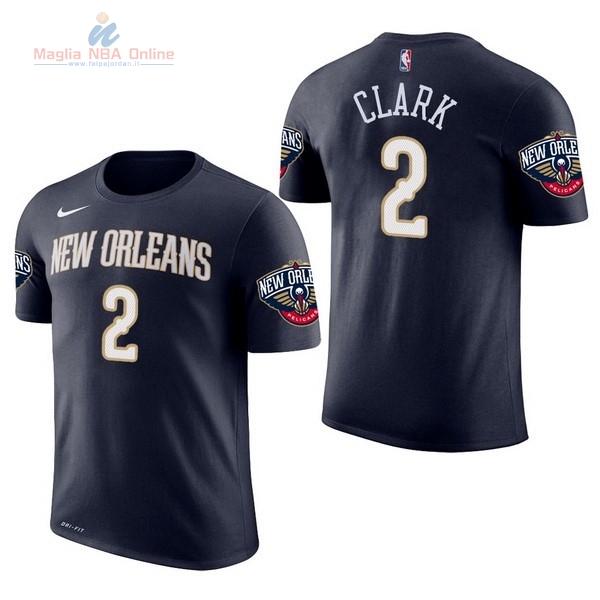 Acquista Maglia NBA Nike New Orleans Pelicans Manica Corta #2 Ian Clark Marino