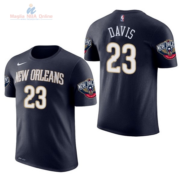 Acquista Maglia NBA Nike New Orleans Pelicans Manica Corta #23 Anthony Davis Marino