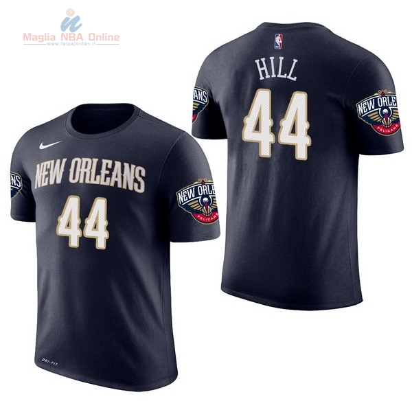 Acquista Maglia NBA Nike New Orleans Pelicans Manica Corta #44 Solomon Hill Marino