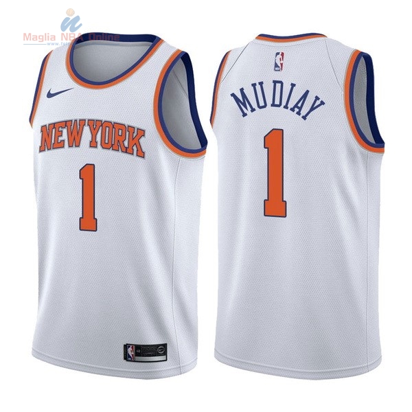 Acquista Maglia NBA Nike New York Knicks #1 Emmanuel Mudiay Bianco Association