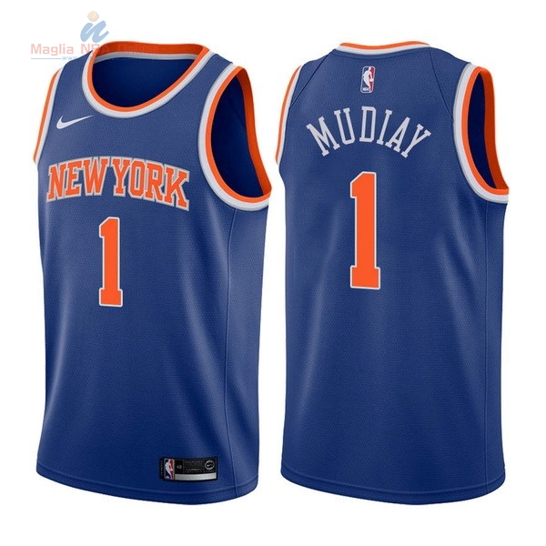 Acquista Maglia NBA Nike New York Knicks #1 Emmanuel Mudiay Blu Icon